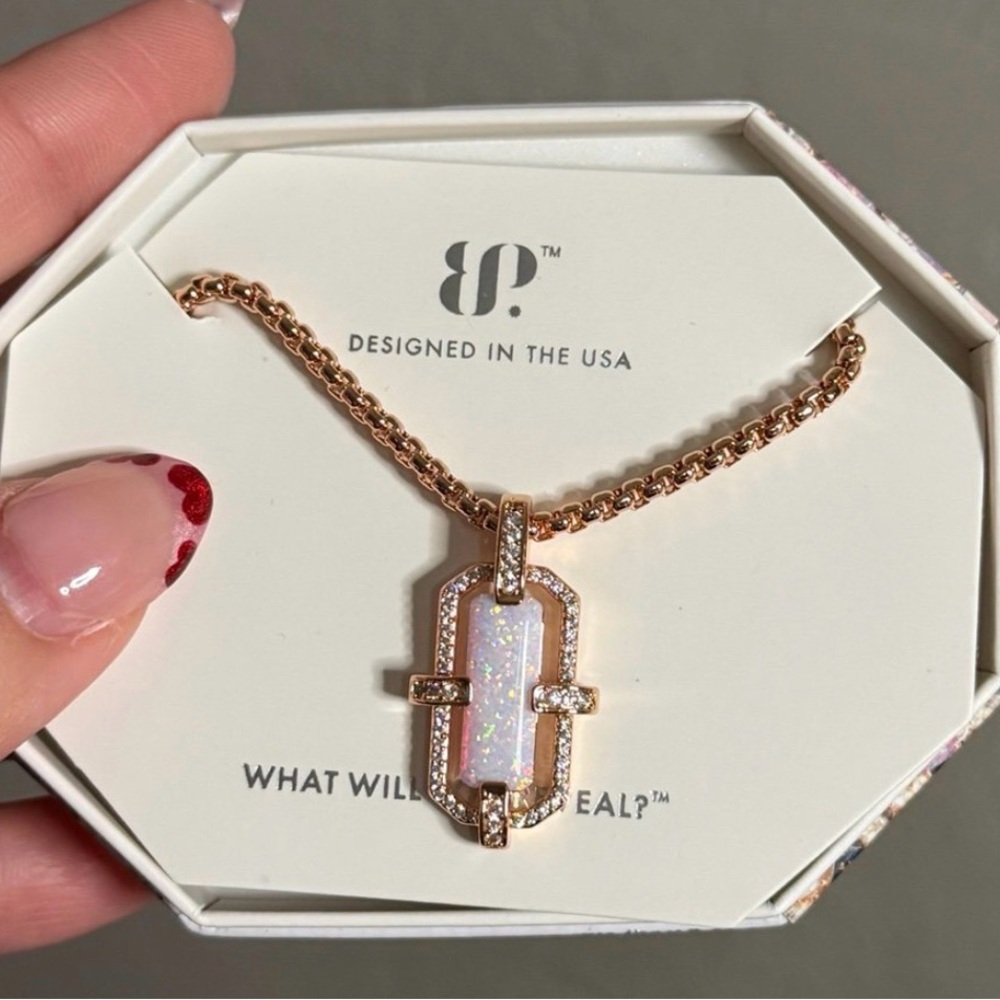 Rose Gold Opal Pendant Necklace